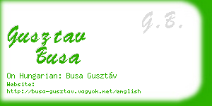 gusztav busa business card