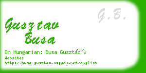 gusztav busa business card